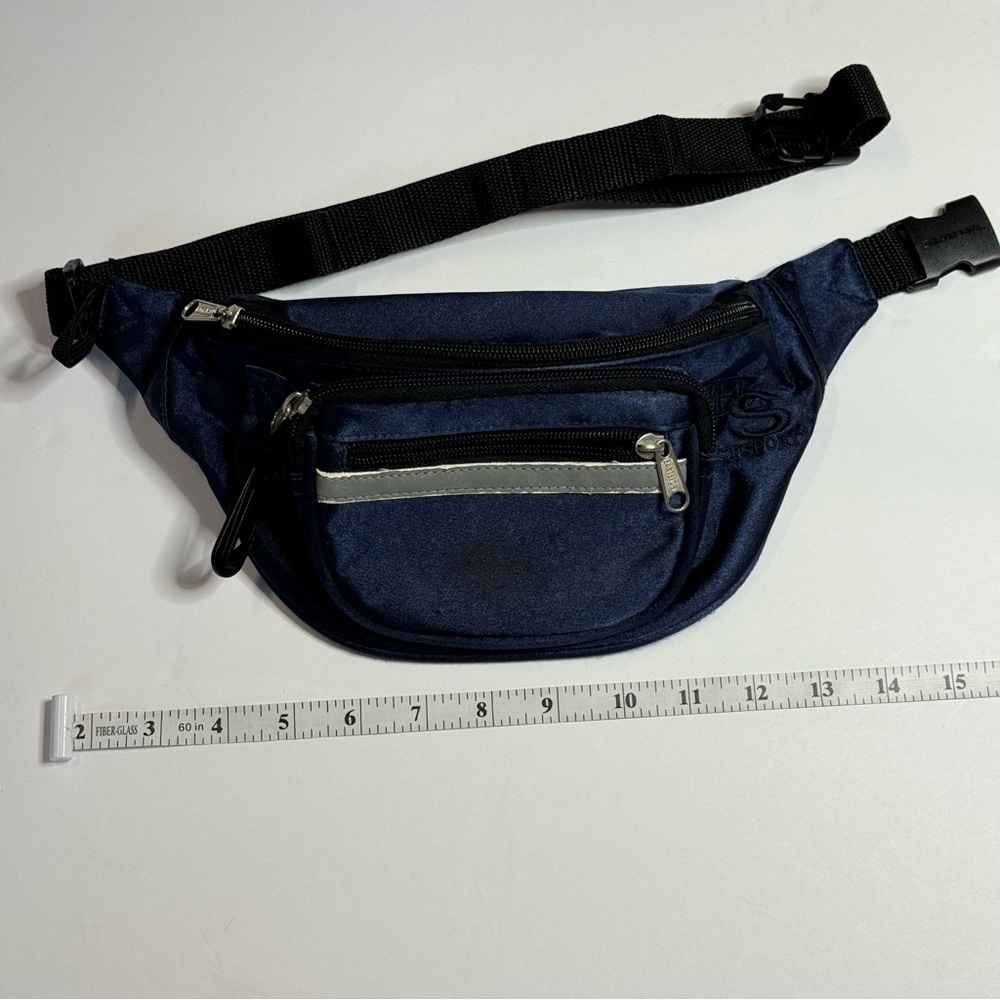 EastSport Outdoor Navy Fanny Pack Blue Classic 3 Zipper Pockets - Picture 8 of 10